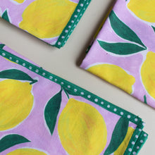 Load image into Gallery viewer, Lemon Print Organic Napkins, 4 Pack - Supra Endura