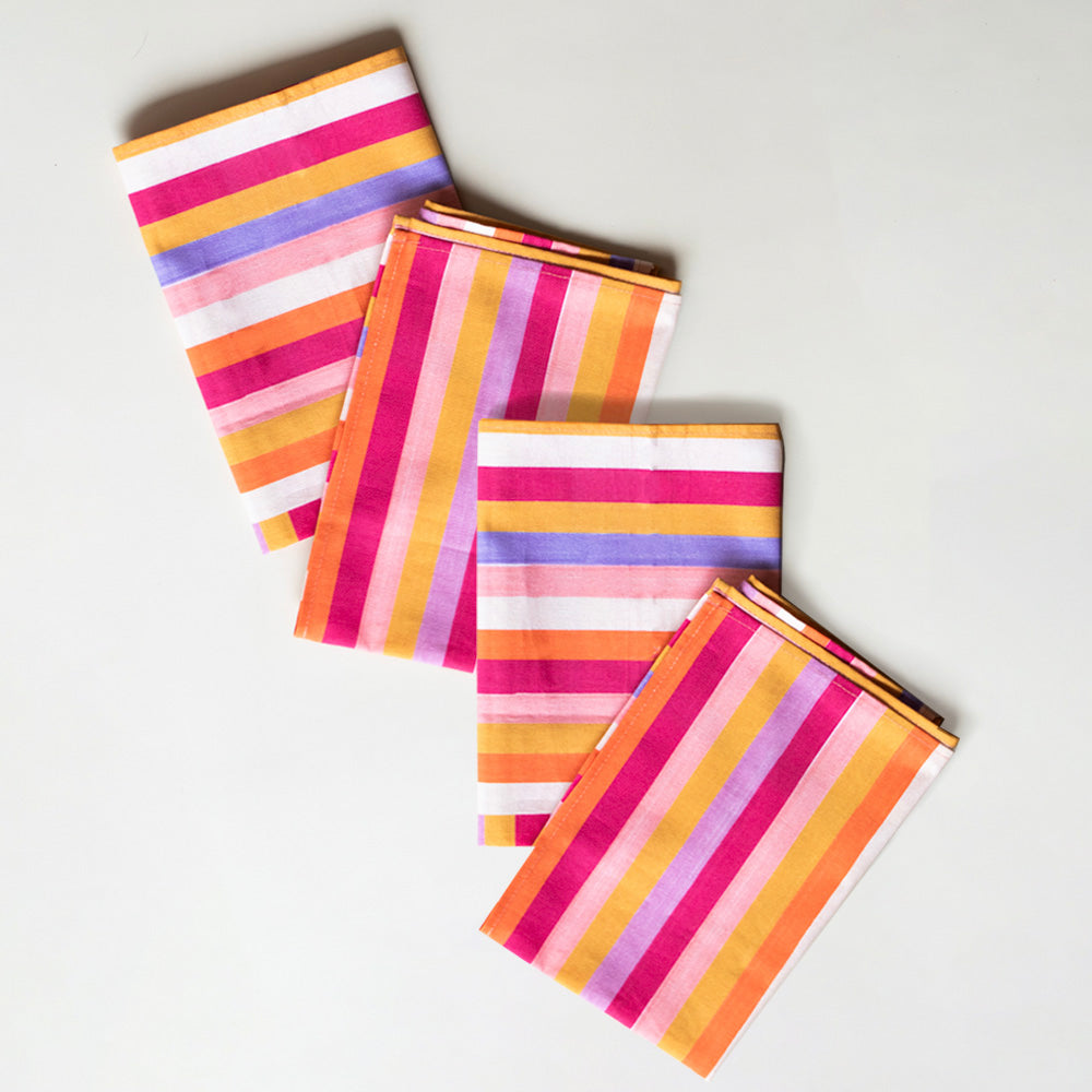 Bright Stripe Organic Napkin, 4-pack - Supra Endura