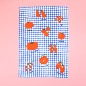Organic kitchen towel, Tomato print tea towel, Artistic kitchen textile, Sustainable cooking accessory