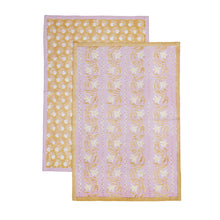Load image into Gallery viewer, Pre-sale: Block Printed Kitchen Towel Lilac Azalea