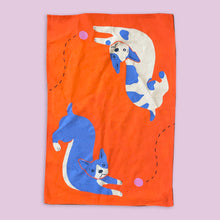 Load image into Gallery viewer, terrier tea towel, organic cotton tea towel, kitchen tea towel, printed dog tea towel