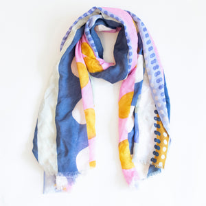 colorful scarf, colorful scarves, colorful head scarf, long scarf, modal scarf 