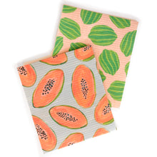 Load image into Gallery viewer, Swedish dishcloth, fruit print Swedish Dish cloths, sustainable swedish dishcloths, eco-friendly swedish dishcloth,