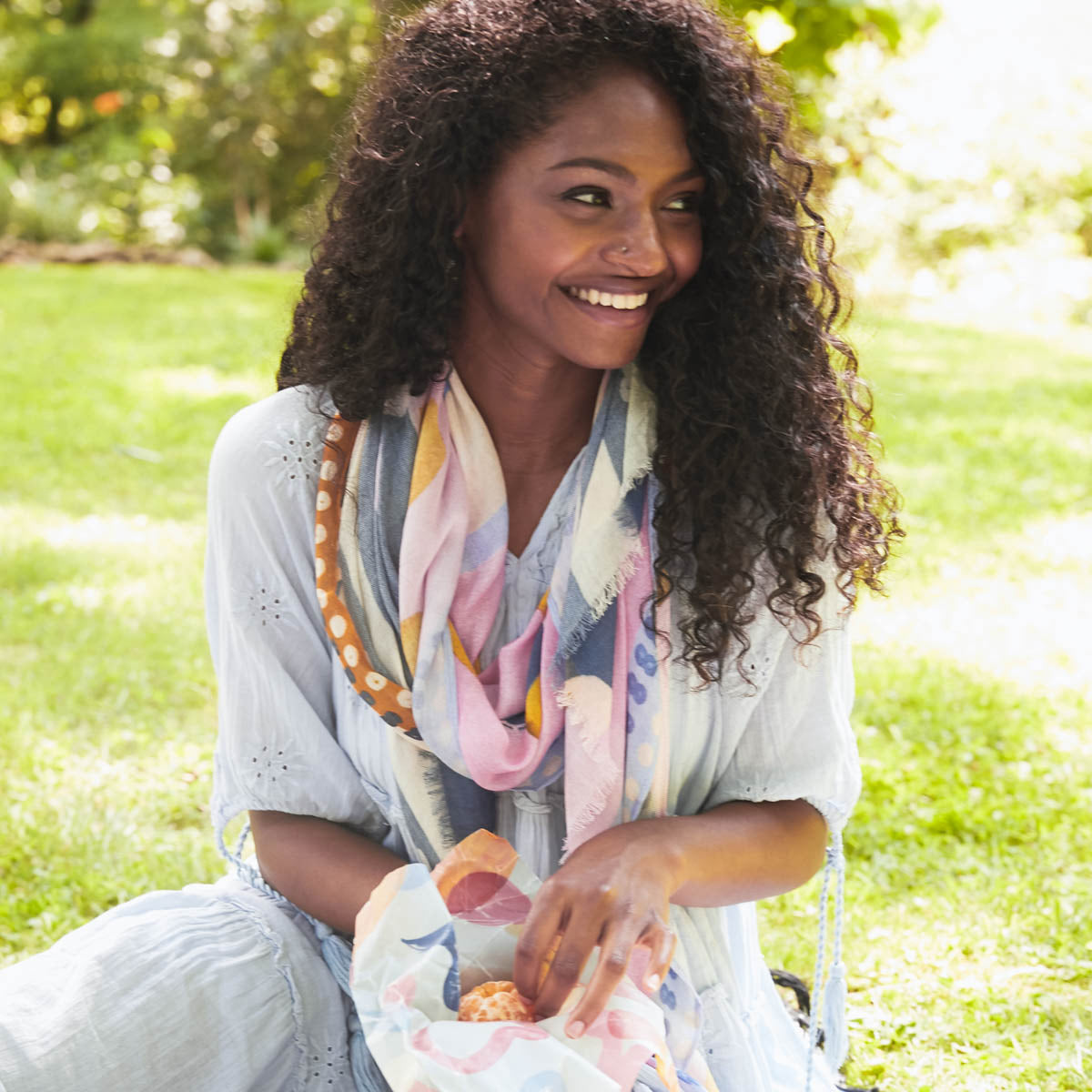 long modal scarf, colorful modal scarf, how to wear scarf, long neck scarf