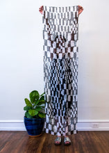 Load image into Gallery viewer, Black and white silk scarf