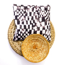 Load image into Gallery viewer, black and white couch pillow, printed pillow, cotton printed pillow, 18&quot; x 18&quot; pillow