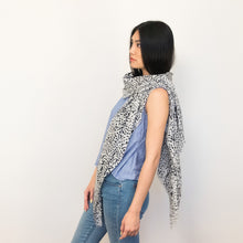 Load image into Gallery viewer, black and white dotted 100% modal scarf 35&quot; x 71&quot; by Supra Endura
