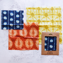 Load image into Gallery viewer, Beeswax wraps, sustainable beeswax wraps, tie dye beeswax wraps, sustainable beeswax wraps