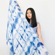 Load image into Gallery viewer, Modal scarf, long scarf blue, tie dye 