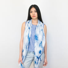 Load image into Gallery viewer, blue tie-dye long scarf by Supra Endura, 100% modal 