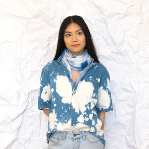 blue tie-dye long scarf by Supra Endura, 100% modal 