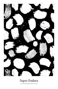 Paint Splatter Black & White printed Wall Art, 11" x 17" - Supra Endura