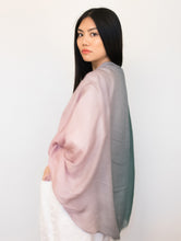 Load image into Gallery viewer, Pink and green watercolor ombre scarf 100% modal by Supra Endura