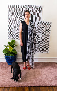 black and white silk scarf